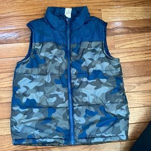 Blue camo puffer vest